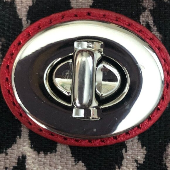 Coach Leopard Print Clutch with Red Accents - Picture 3 of 10